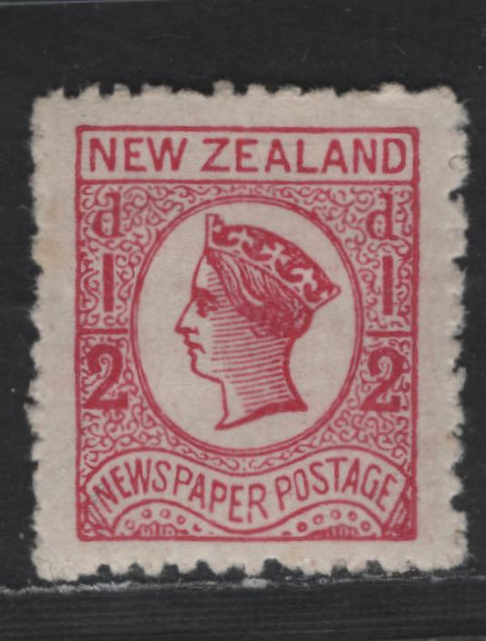 Lot 3 (C) New Zealand SG#147 1/2d Pale Dull Rose Queen Victoria, 1873 Newspaper Issue, A VFOG Single, Perf 12.5, No Watermark