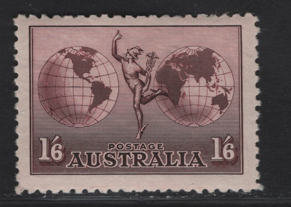 Lot 303 Australia SG#153var 1/6d Deep Dull Purple Hermes, 1934 Hermes Airmail Issue, A FOG Single