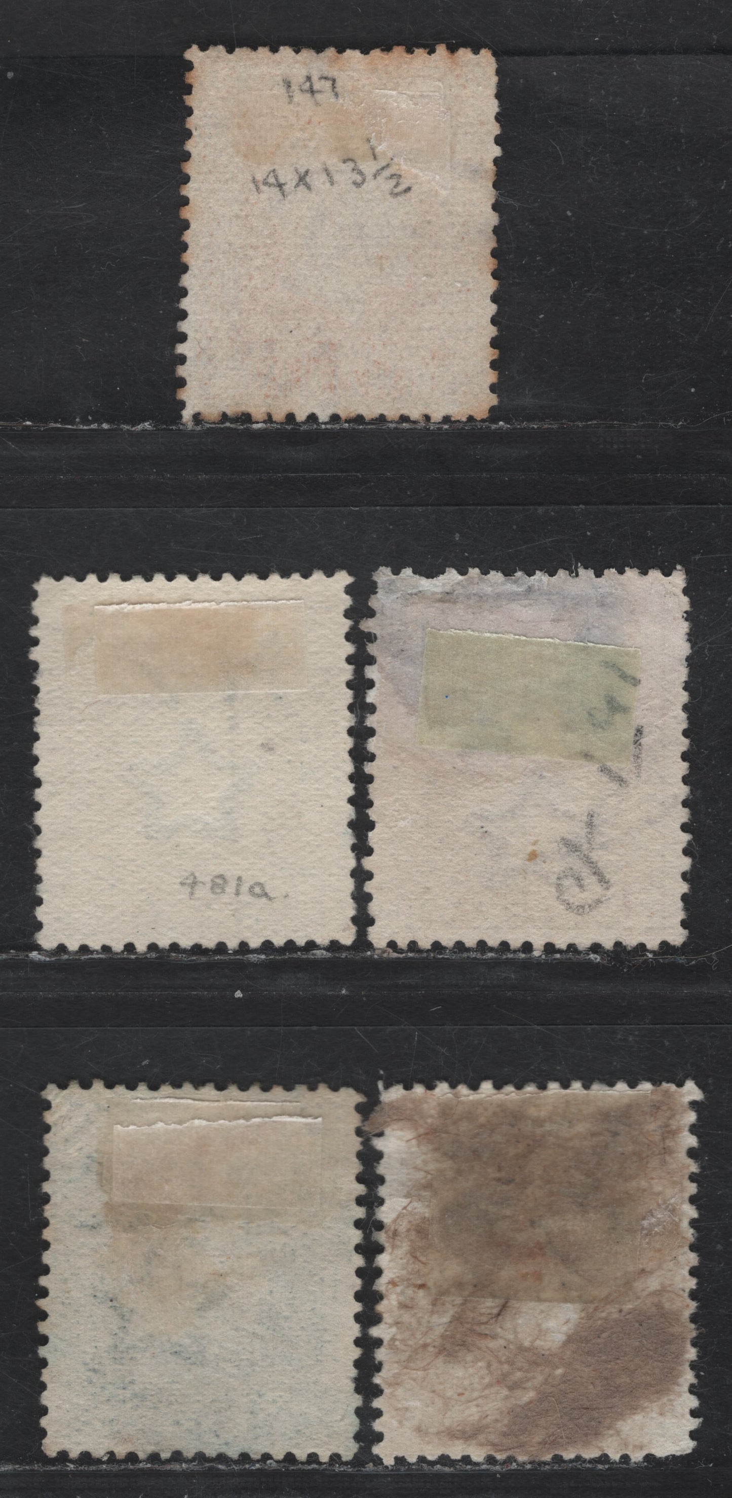 Lot 32 (C) New Zealand SG#418-419, 422-424 2d - 5d Yellow - Light Blue King George V, 1915-1930 Pictorial Issue, 5 Fine Used Singles, Engraved, Perfs 14x13.5