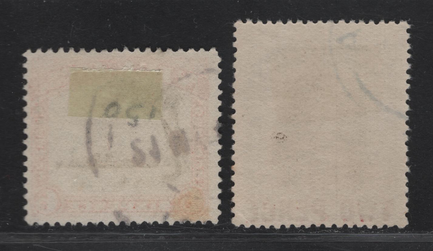 Lot 322 Cook Islands SG#93, 104 2d on 1.5d - 6d Black & Blue - Black & Orange Capt. Cook - HMS Monowai, 1931-1932 Pictorial - Surcharged Issues, 2 Fine Used Singles, Unwatermarked