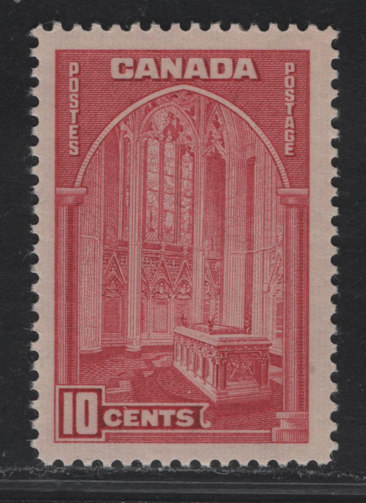 Lot 329 Canada #241a 10c Rose Carmine Memorial Chamber, 1938 Pictorial Issue, A VFNH SIngle With Paper/Gum Type CBN-A