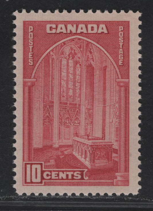 Lot 329 Canada #241a 10c Rose Carmine Memorial Chamber, 1938 Pictorial Issue, A VFNH SIngle With Paper/Gum Type CBN-A