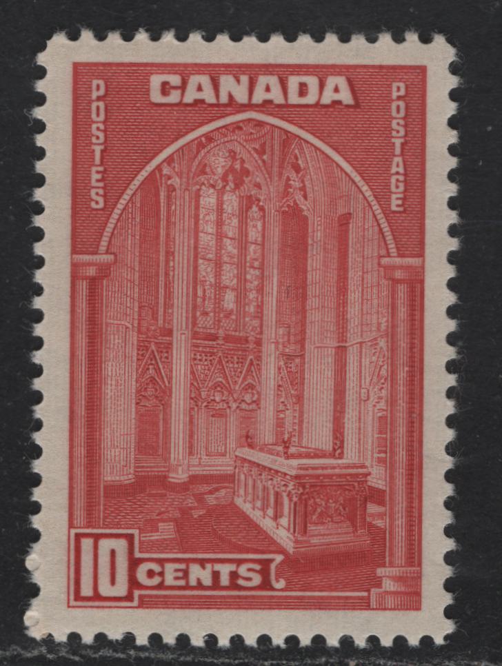 Lot 335 Canada #241 10c Carmine Memorial Chamber, 1938 Pictorial Issue, A VFOG SIngle With Paper/Gum Type CBN-C