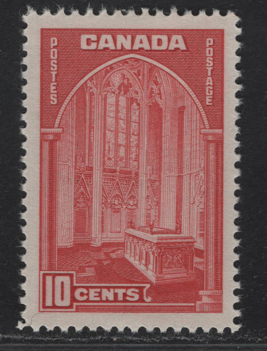 Canada #241 10c Light, Bright Carmine Memorial Chamber, 1938 Pictorial Issue, A VFOG Single With Paper/Gum Type CBN-B