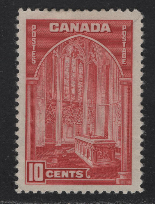Lot 337 Canada #241 10c Carmine Memorial Chamber, 1938 Pictorial Issue, A VFOG Single With Paper/Gum Type CBN-B