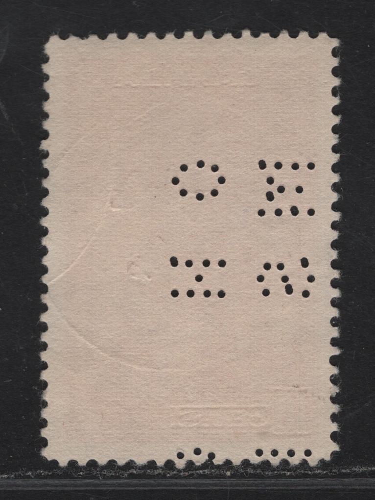 Lot 350 Canada #O9-241 10c Carmine Memorial Chamber, 1938 Pictorial Issue, A Very Fine Used Single On Paper Type CBN-I, 4-Hole OHMS Position 4. This Is The Only Example I Found In Sorting Many Used 4-Hole OHMS Stamps