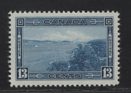 Lot 355 Canada #242 13c Dark Blue Halifax Harbour, 1938 Pictorial Issue, A VFOG Single  On Paper/Gum Type CBN-K, Perf 12x11.9