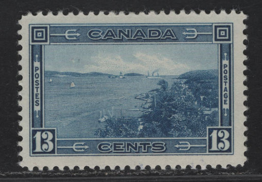 Canada #242 13C Deep Bright Blue Halifax Harbour, 1938 Pictorial Issue, A VFOG Single On Paper/Gum Type CBN-L
