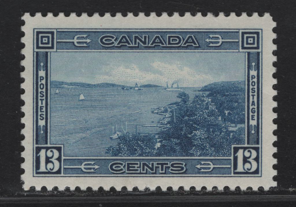 Lot 360 Canada #242 13c Deep Bright Blue Halifax Harbor, 1938 Pictorial Issue, A VFOG Single, Paper/Gum Type CBN-M, Perf 11.85x12