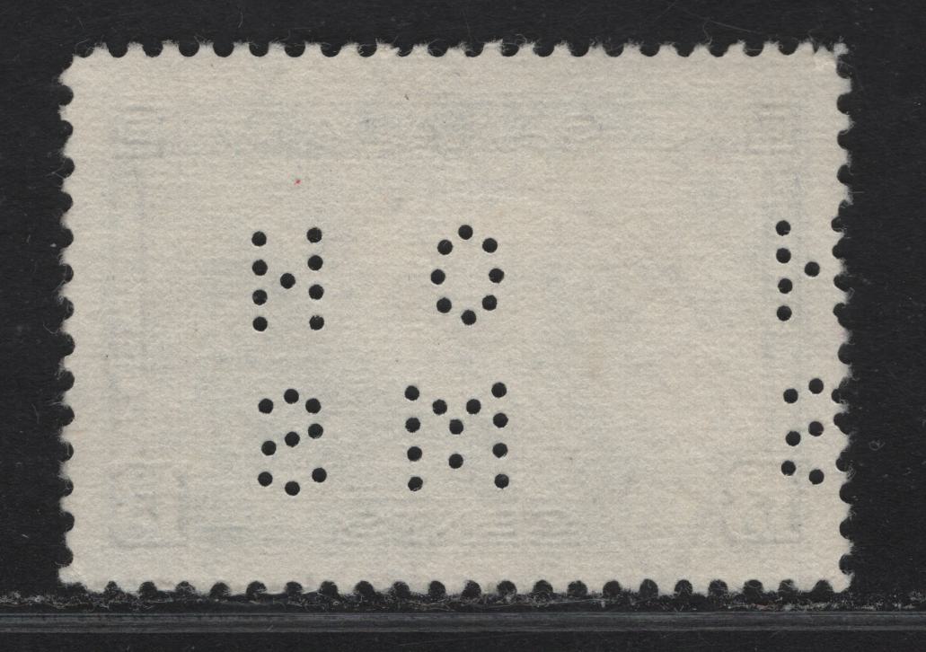 Lot 363 Canada #O9-242 13c Deep Bright Blue Halifax Harbor, 1938 Pictorial Issue, A Very Fine Used Single, Paper Type CBN-L, 4-Hole OHMS Perfin, Pos. 1, November 1939 Cancel, Perf 12x11.9.