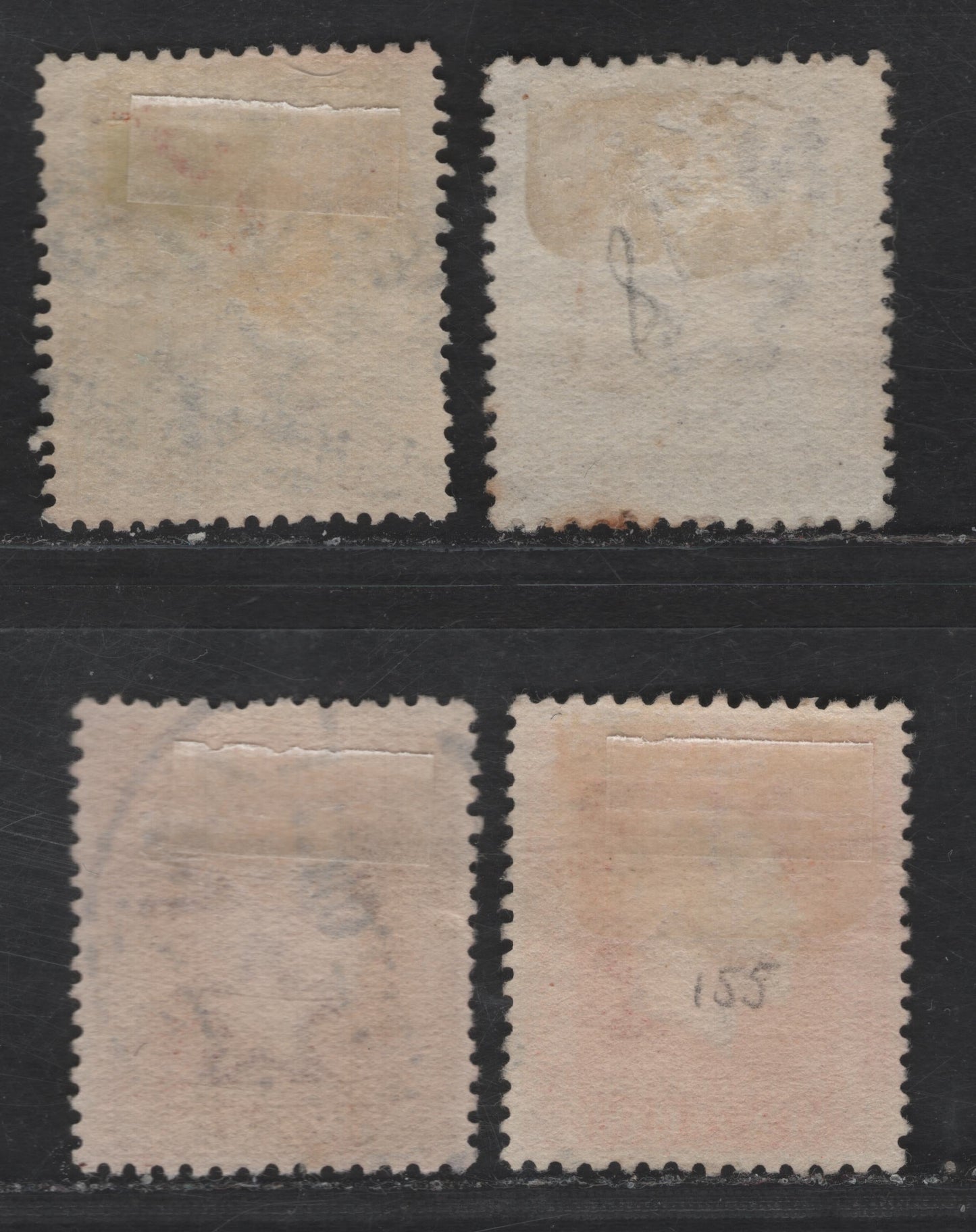 Lot 37 (C) New Zealand SG#422e, 426a, 430c 4d - 1/- Bright Violet - Vermillion King George V, 1915-1930 KGV Sideface Issue, 4 Very Fine Used Singles, Perf 14x14.5