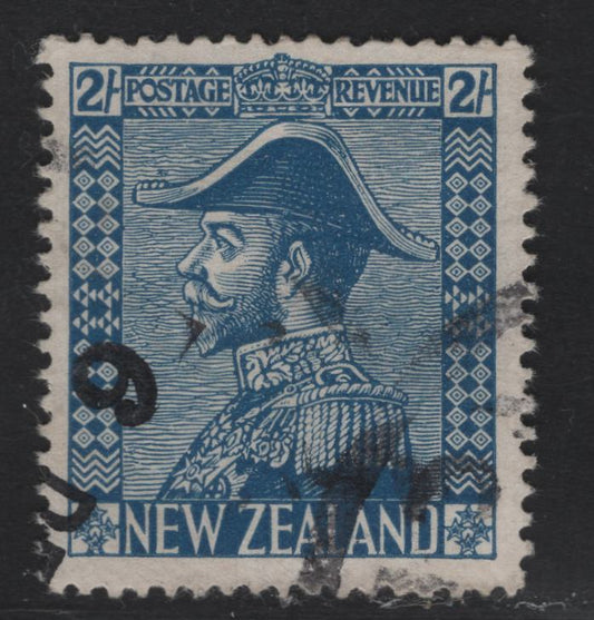 Lot 55 New Zealand SG#469 2/- Blue King George V, 1926-1934 Admiral Issue, A Fine Used Single, Cowan Paper