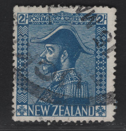 Lot 56 New Zealand SG#469 2/- Blue King George V, 1926-1934 Admiral Issue, A Fine Used Single, Cowan Paper