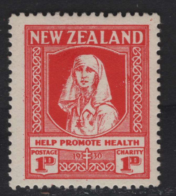 Lot 65 New Zealand SG#545 1d+1d Scarlet Smiling Boy, 1929-1930 Anti-Tuberculosis Fund, A FNH Single