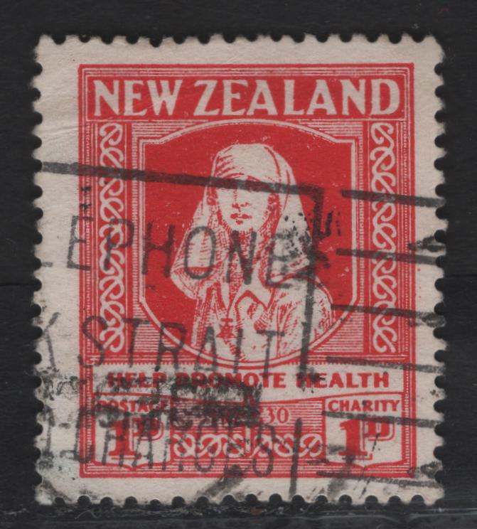 Lot 67 (C) New Zealand SG#545 1d+1d Scarlet Smiling Boy, 1929-1930 Anti-Tuberculosis Fund, A Fine Used Single