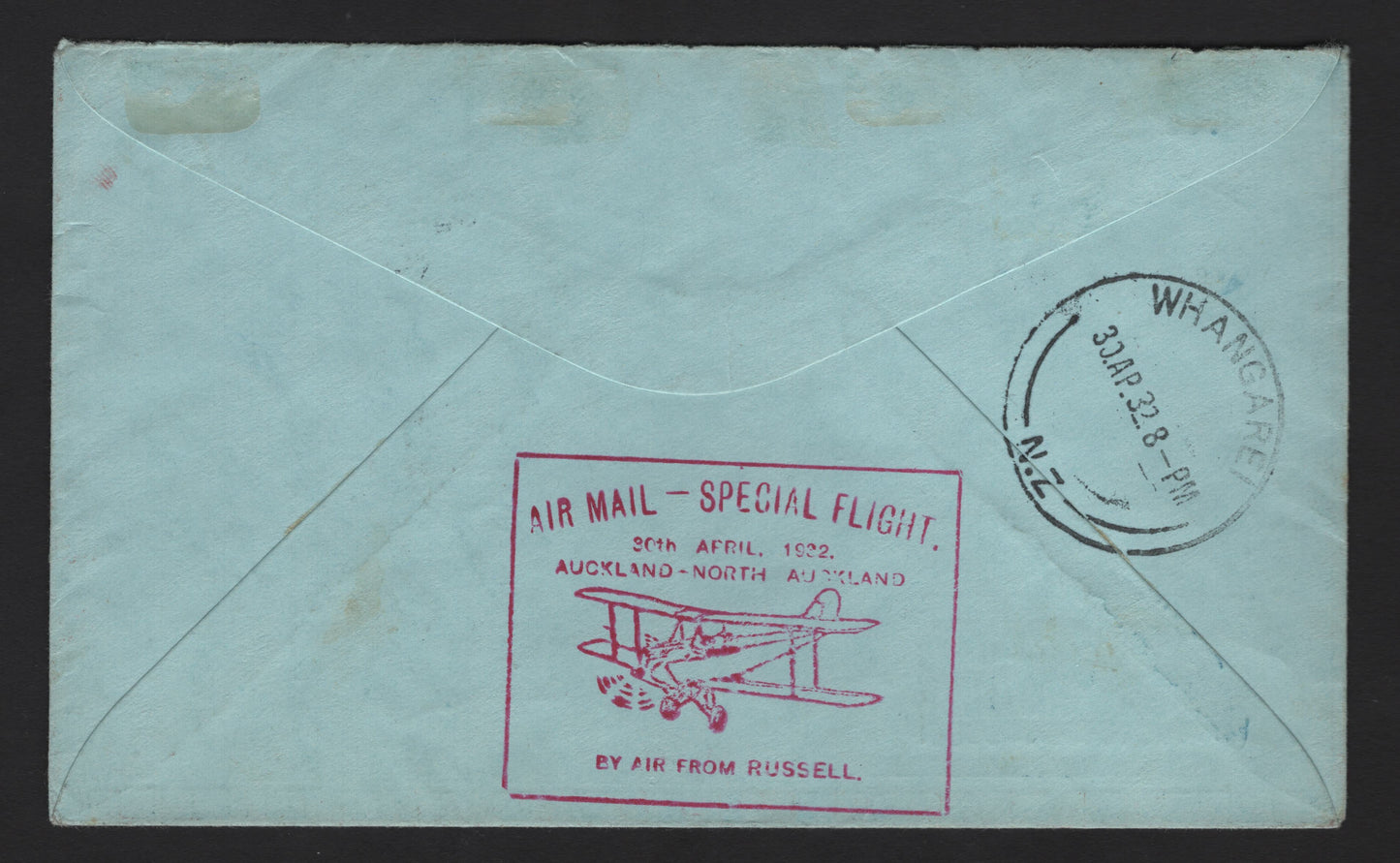 Lot 71 New Zealand SG#551 5d on 3d Green New Zealand Lake, 1931-1935 Airmail Issue, A Very Fine Used Single On Piece, Surcharged Airmail On 1932 Airmail Cover to UK