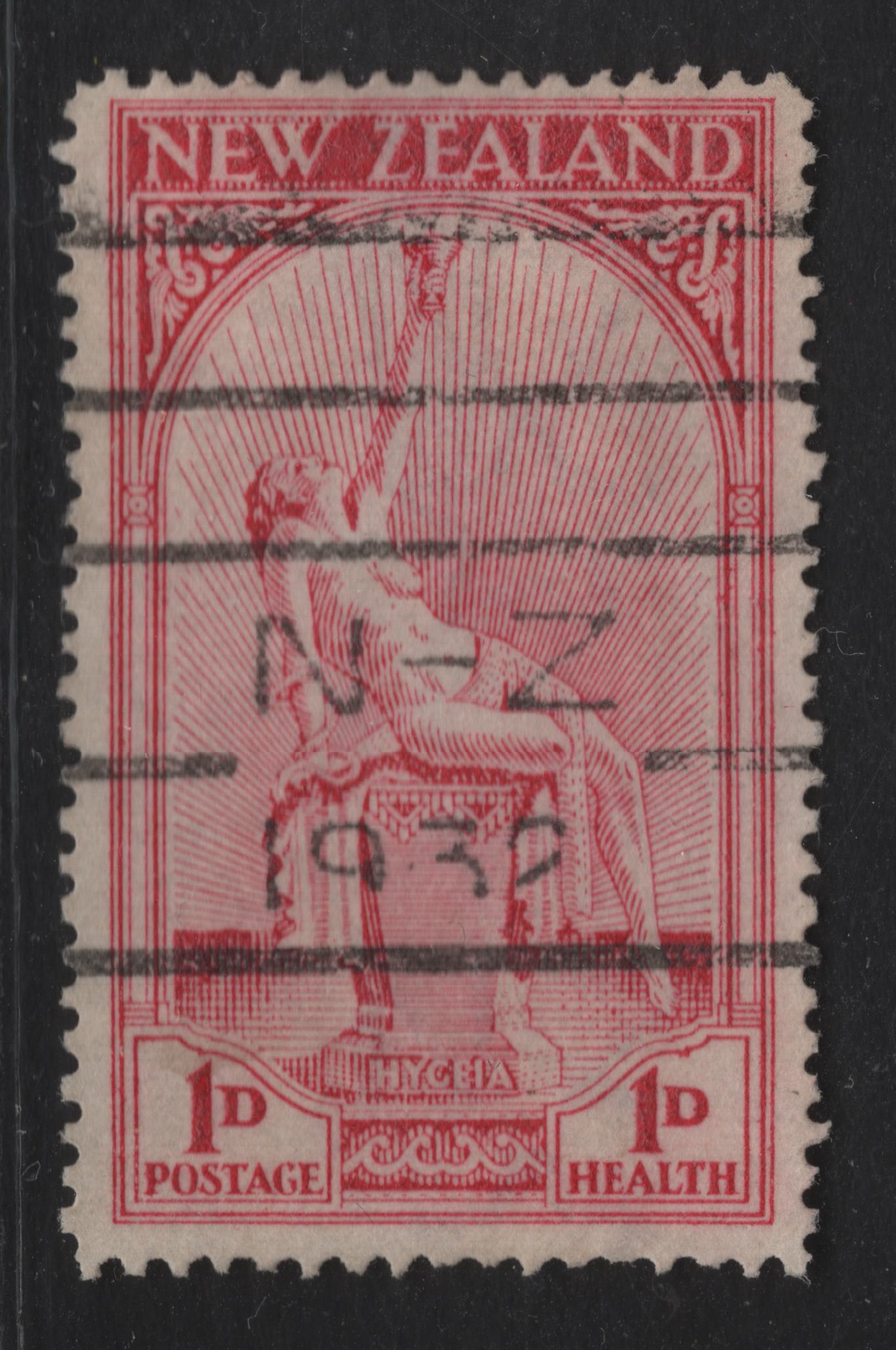 Lot 75 New Zealand SG#552 1d+1d Carmine The Path ro Health, 1932 Health Issue, A Fine Used Single