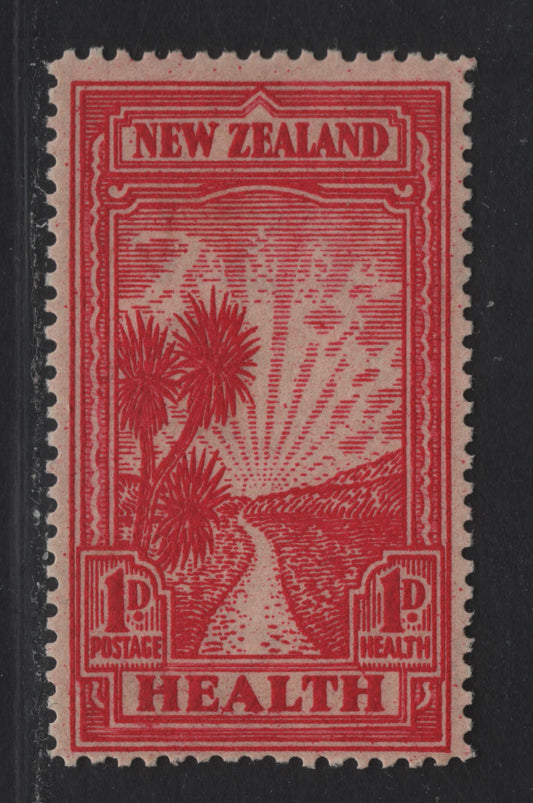 Lot 76 New Zealand SG#553 1d+1d Carmine The Path ro Health, 1932 Health Issue, A VFNH Single