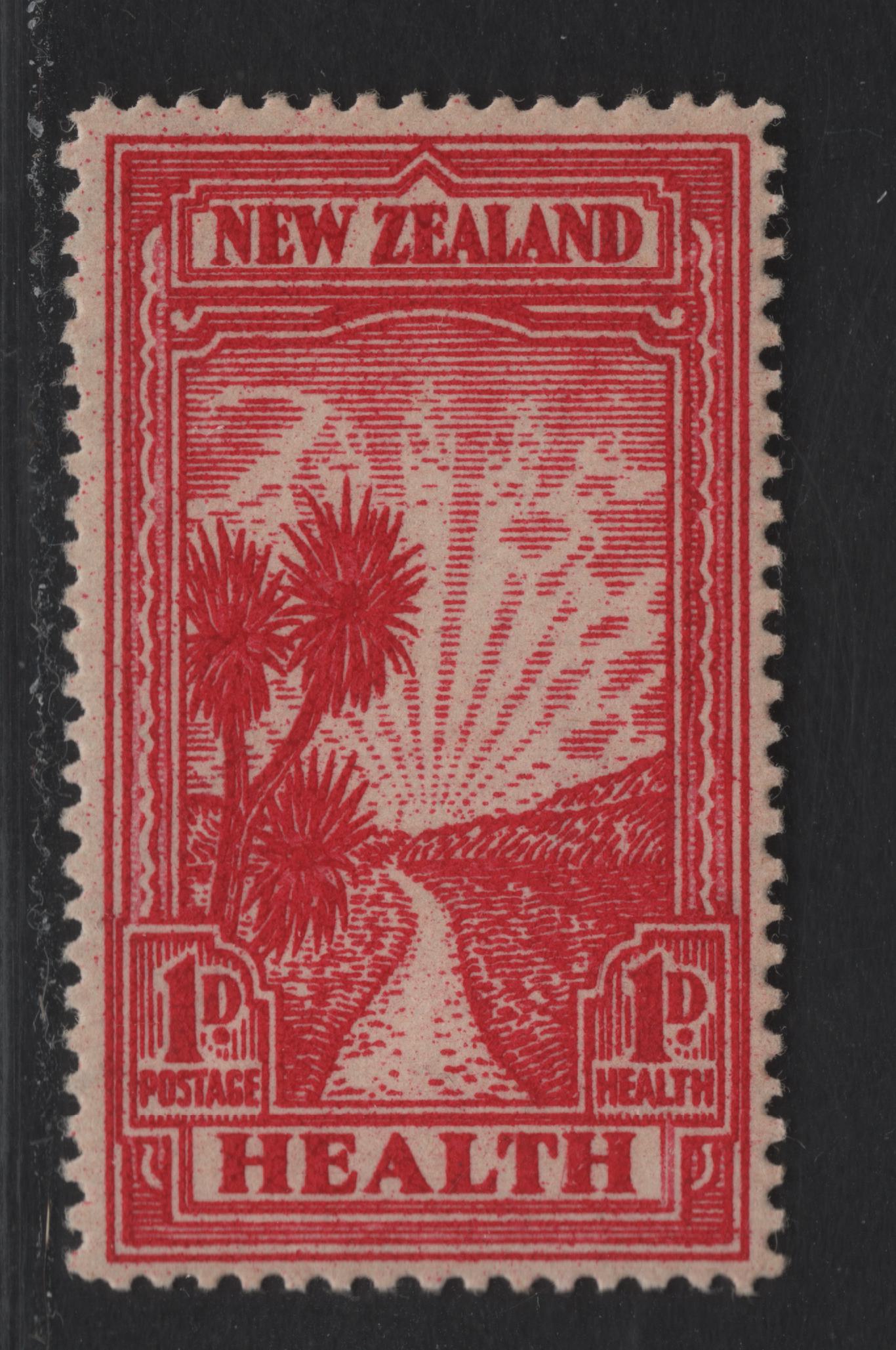 Lot 77 New Zealand SG#553 1d+1d Carmine The Path ro Health, 1932 Health Issue, A VFOG Single