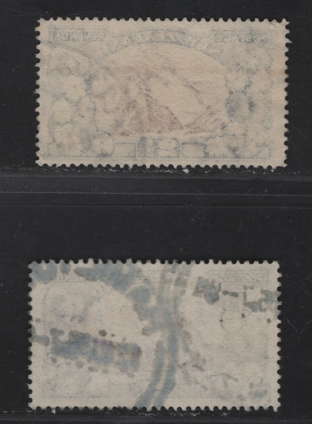 Lot 88 (C) New Zealand SG#560, 560b 2.5d Chocolate & Slate Mt Cook, 1935-1936 Pictorial Issue, 2 Fine Used Singles, Perfs 13-14x13.5 & 13.5x14, Single Star & NZ Wmk