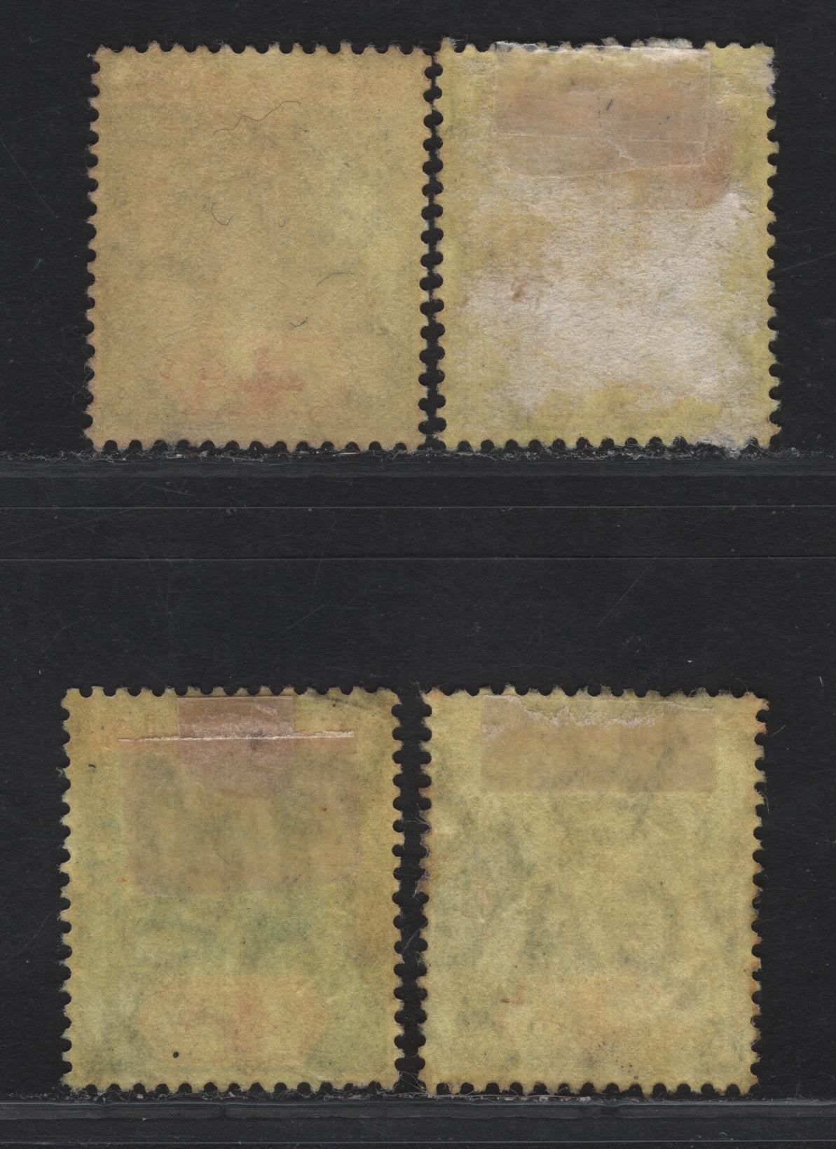 Lot 100 Nigeria SG#6a-b 4d Brownish Gray & Bright Red - Deep Gray & Bright Red King George V, 1914-1929 KGV Imperium Keyplate Issue, Wmk Multiple Crown CA, 4 Very Fine Used Singles, Deep Yellow & Yellow Paper With Lemon Back