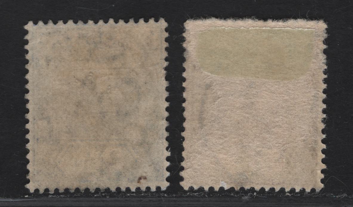 Lot 11 Fiji #109, 120 4d Dull Purple & Black, 2 1/2d Bright Blue, 1903-1912 King Edward VII Imperium Keyplate Issue, Wmk Crown CA & Multiple Crown CA, 2 Fine Used Singles