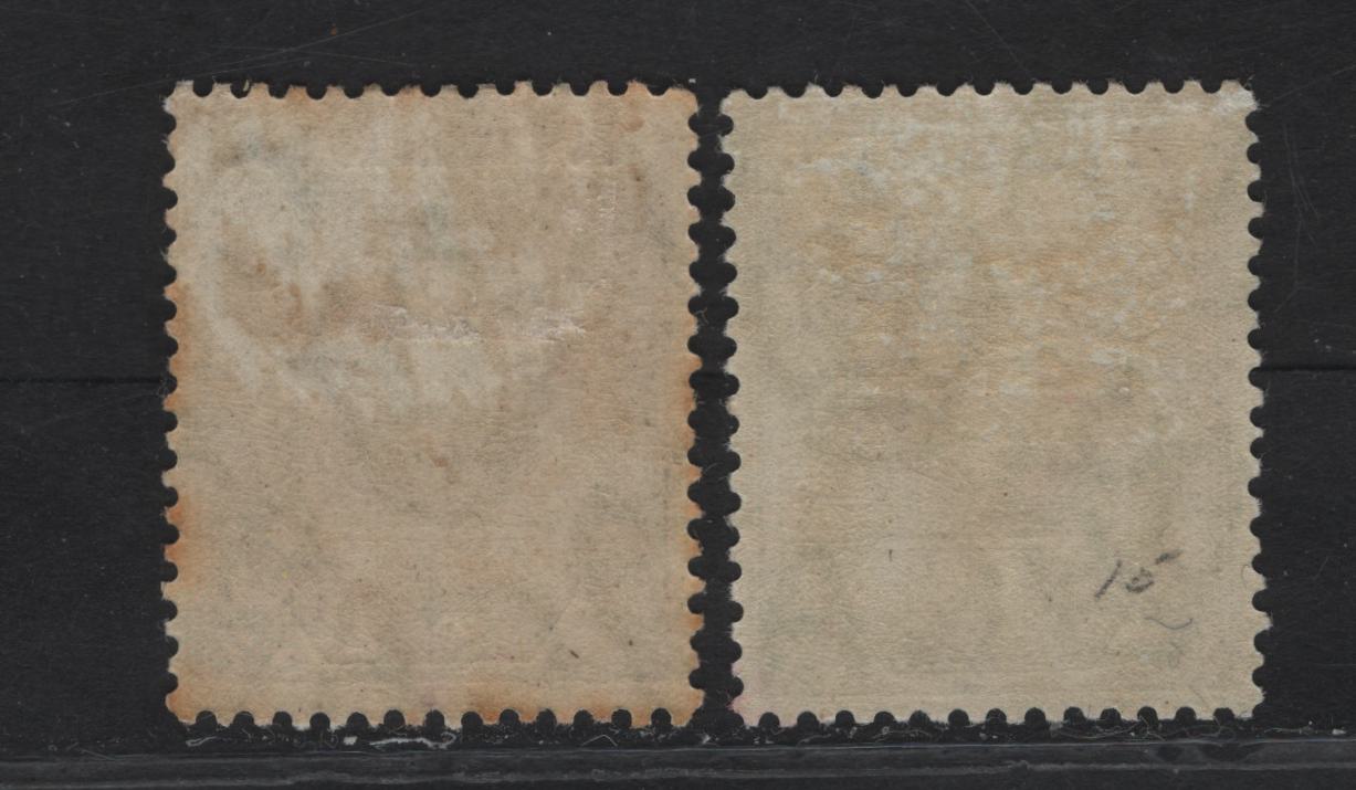 Lot 119 Nigeria SG#8, 8a 1/- Deep Gray & Black - Gray & Black King George V, 1914-1929 KGV Imperium Keyplate Issue, Wmk Multiple Crown CA, 2 FOG Singles, Includes Gray & Black on Blue Green Paper With White Back For Comparison