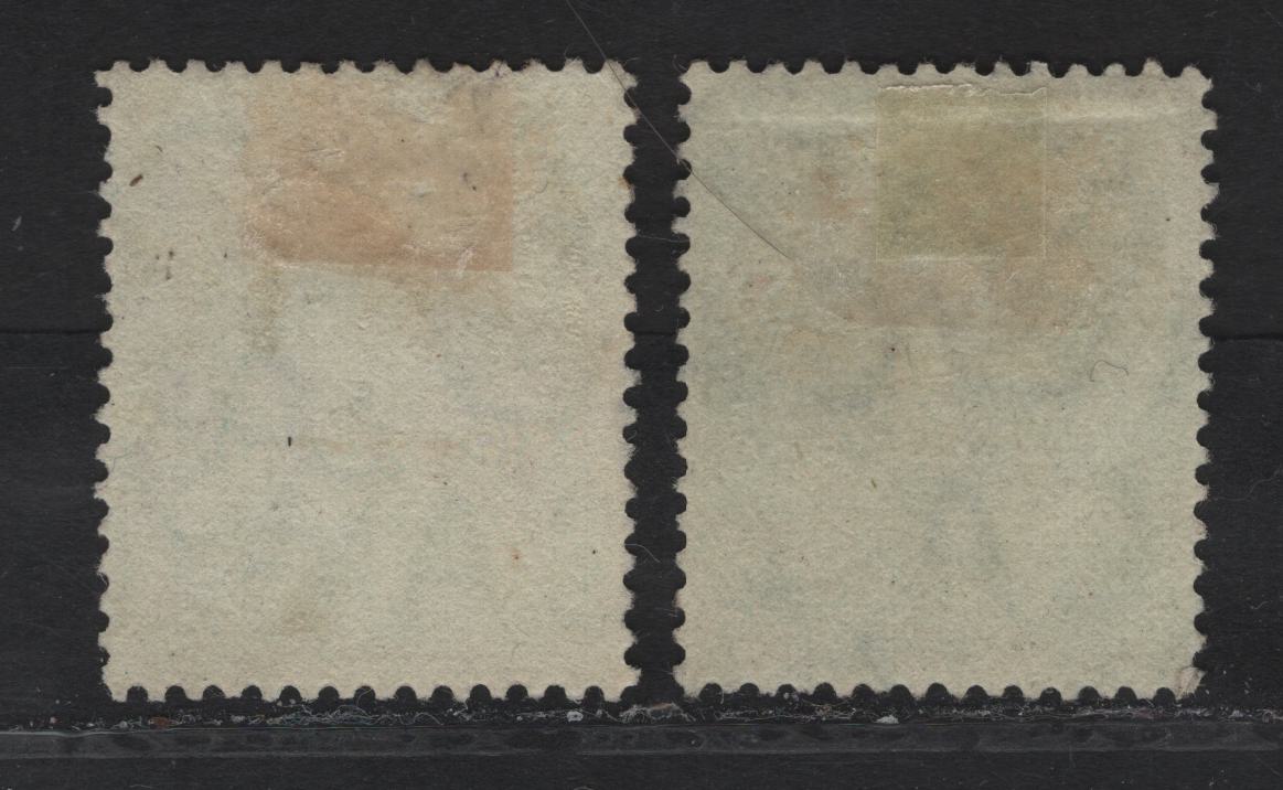 Lot 125 Nigeria SG#8d 1/- Gray & Black King George V, 1914-1929 KGV Imperium Keyplate Issue, Wmk Multiple Crown CA, 2 Fine Used Singles, Pale Green & Pale Bluish Green Papers, Both With Pale Olive Back