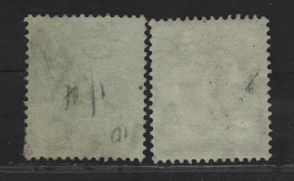 Lot 126 Nigeria SG#8d 1/- Gray & Black King George V, 1914-1929 KGV Imperium Keyplate Issue, Wmk Multiple Crown CA, 2 Very Fine Used Singles, Pale Yellowish/Bluish Green Paper With Olive Back, Two Shades Of The 1917 Printing