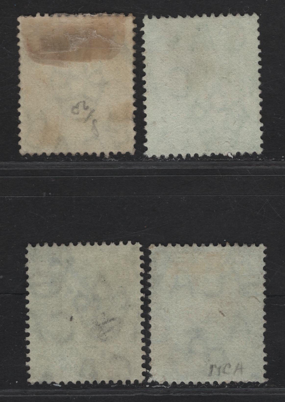 Lot 127 Nigeria SG#8d 1/- Brownish Gray & Black - Deep Gray & Black King George V, 1914-1929 KGV Imperium Keyplate Issue, Wmk Multiple Crown CA, 4 Fine Used Singles, Various Papers & Shades