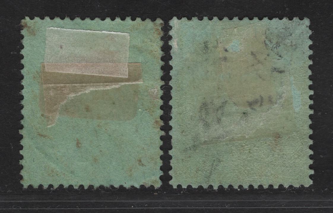 Lot 130 Nigeria SG#8f 1/- Gray & Black King George V, 1914-1929 KGV Imperium Keyplate Issue, Wmk Multiple Crown CA, 2 Fine/Very Fine Used Singles, Deep Emerald & Emerald Papers, 2 Dated Copies With 1921 & March 1922 Cancels