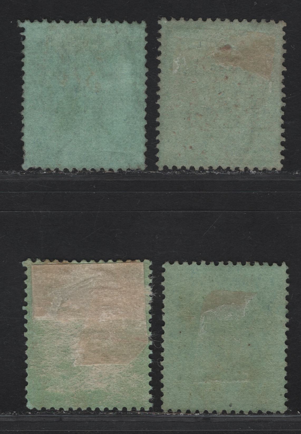 Lot 132 Nigeria SG#8f 1/- Pale Gray & Black - Pale Gray & Black King George V, 1914-1929 KGV Imperium Keyplate Issue, Wmk Multiple Crown CA, 4 Fine Used Singles, Pale Emerald, Bright Emerald & Emerald Papers