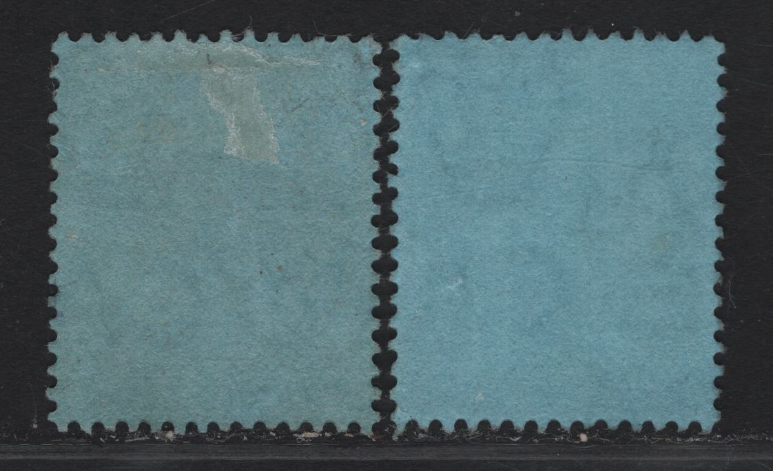 Lot 136 Nigeria SG#9 2/6 Violet Gray & Red - Black & Red King George V, 1914-1929 KGV Imperium Keyplate Issue, Wmk Multiple Crown CA, 2 Very Fine Used Singles, Gray Blue Paper