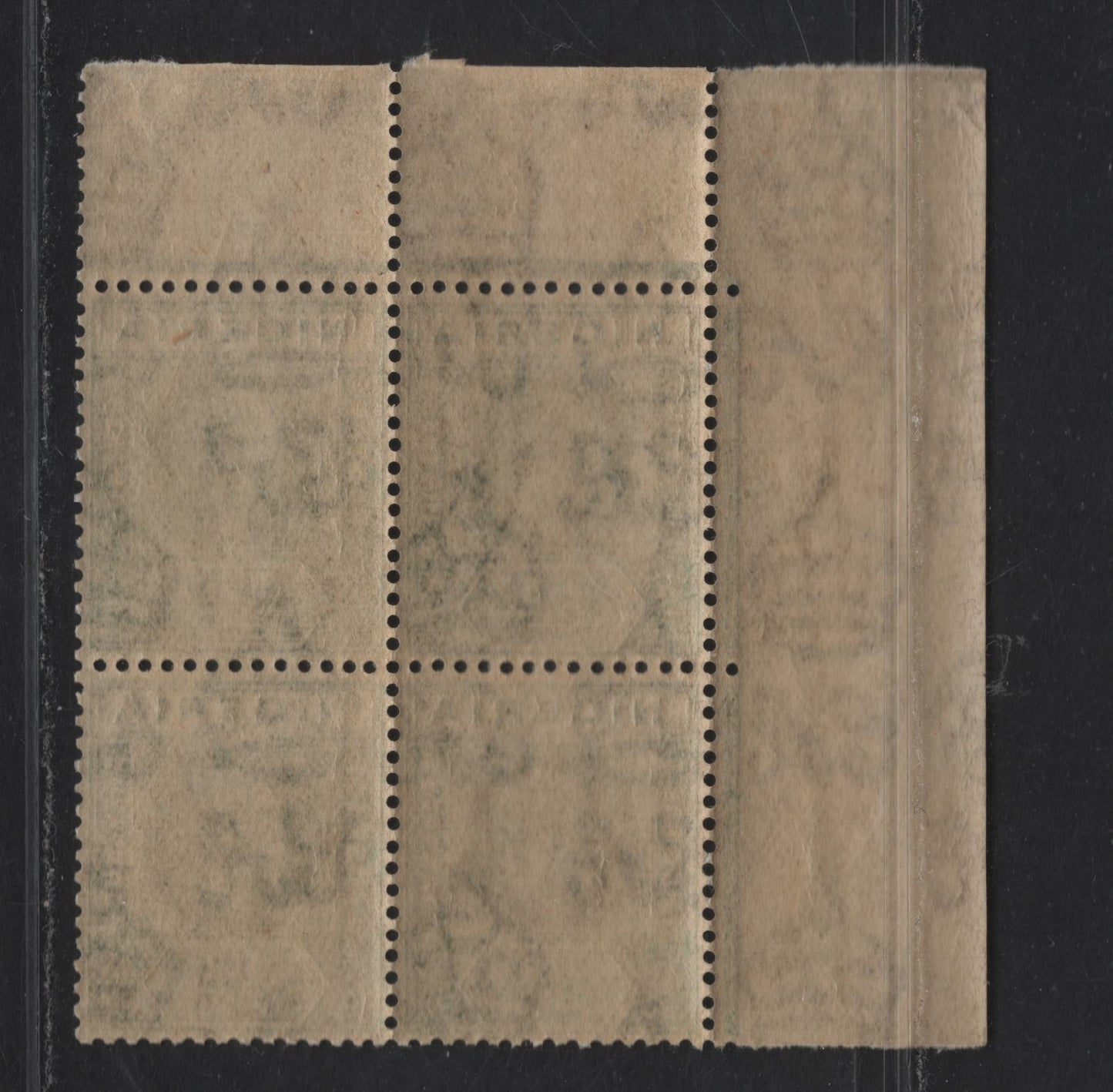 Lot 145 Nigeria SG#15 1/2d Green King George V, 1921-1932 KGV Imperium Keyplate Issue, Wmk Multiple Script CA, A VFNH UL Sheet Margin Corner Block Of 4, Showing Full Jubilee Lines, Script CA Wmk