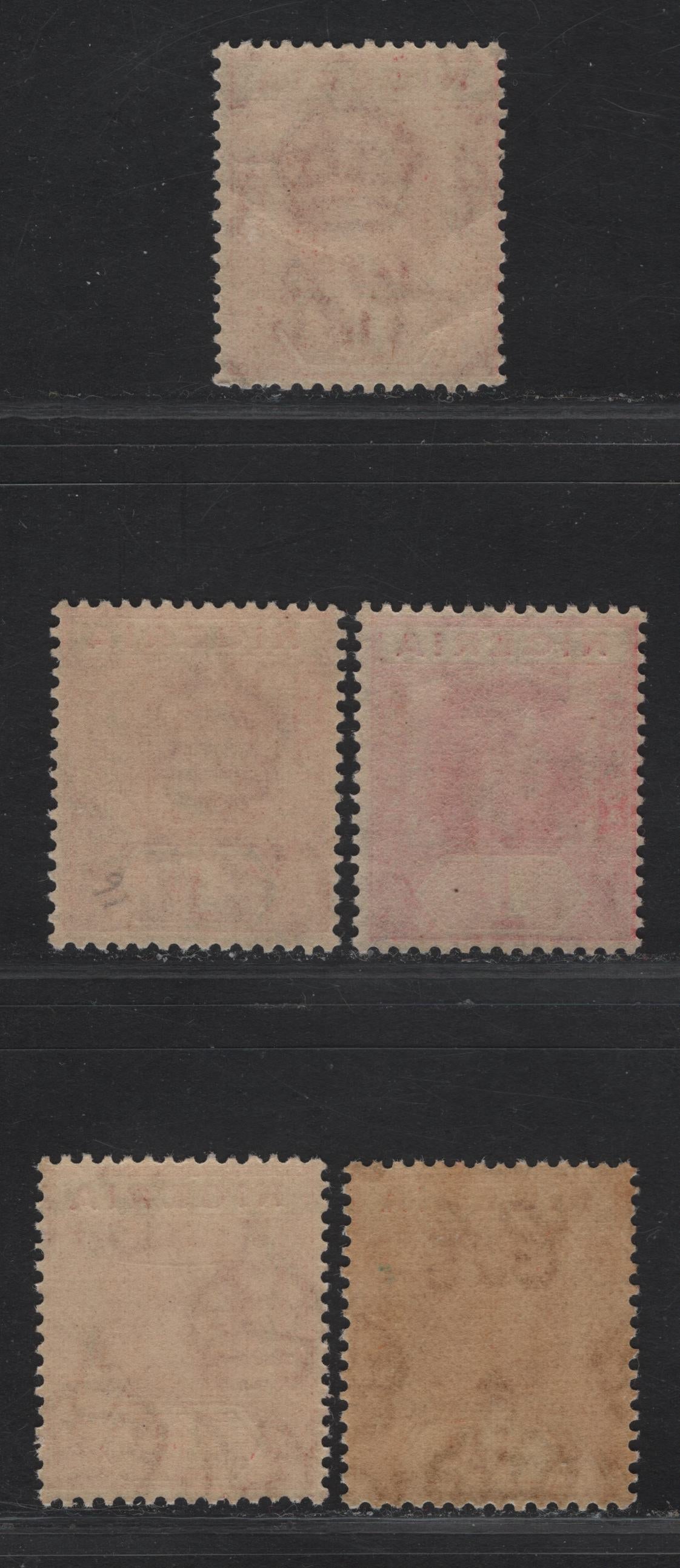 Lot 152 Nigeria SG#16, 16b, 17 1d - 1.5d Red - Brownish Orange King George V, 1921-1932 KGV Imperium Keyplate Issue, Wmk Multiple Script CA, 5 F/VFNH Singles, Dies 1 & 2, Script CA Wmk