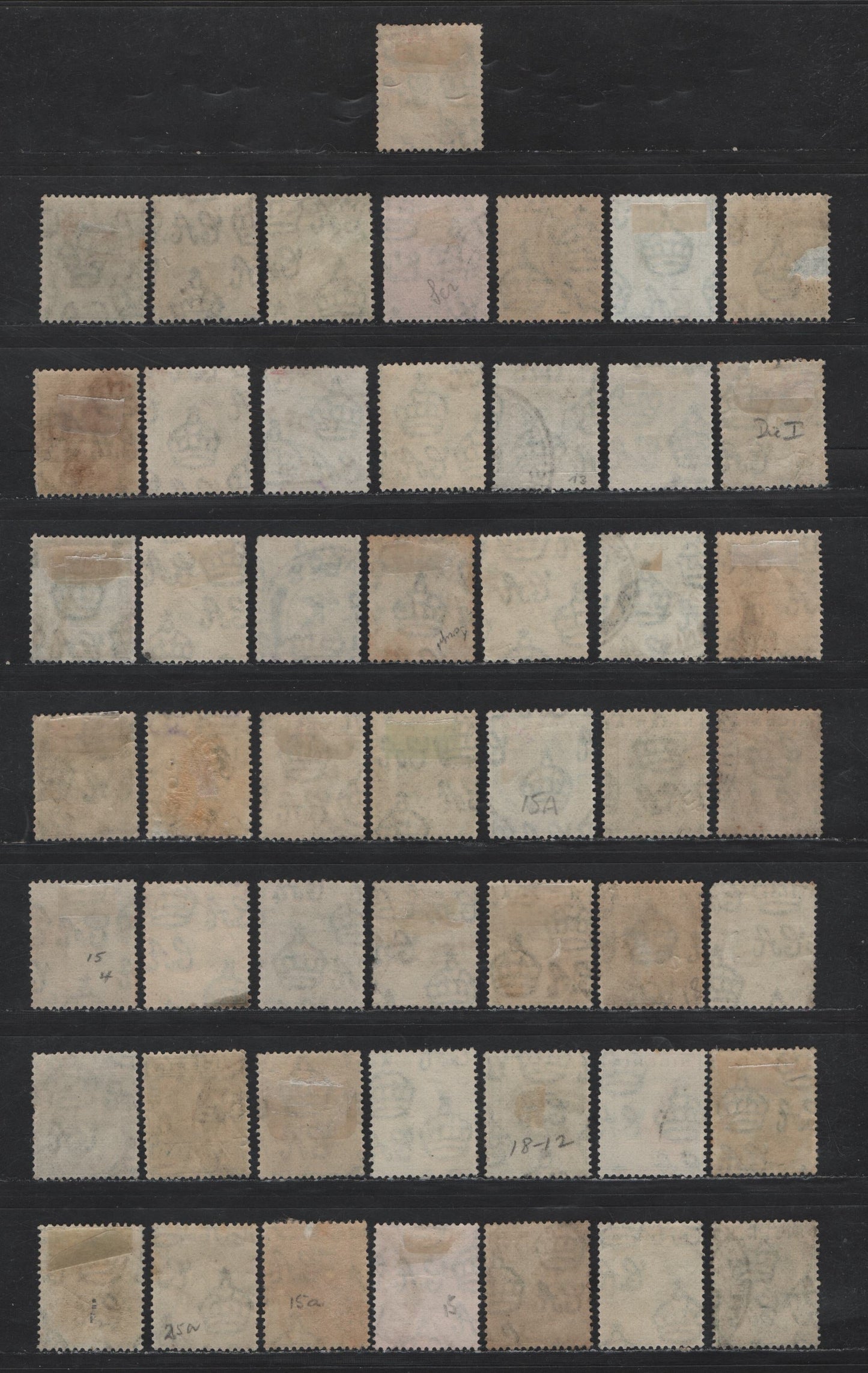 Lot 160 Nigeria SG#15, 15b 1/2d Green King George V, 1921-1932 KGV Imperium Keyplate Issue, Wmk Multiple Script CA, 50 Fine/Very Fine Used Singles, 10 Stamps Are Die 1, Rest Die 2, Range of Different Shades