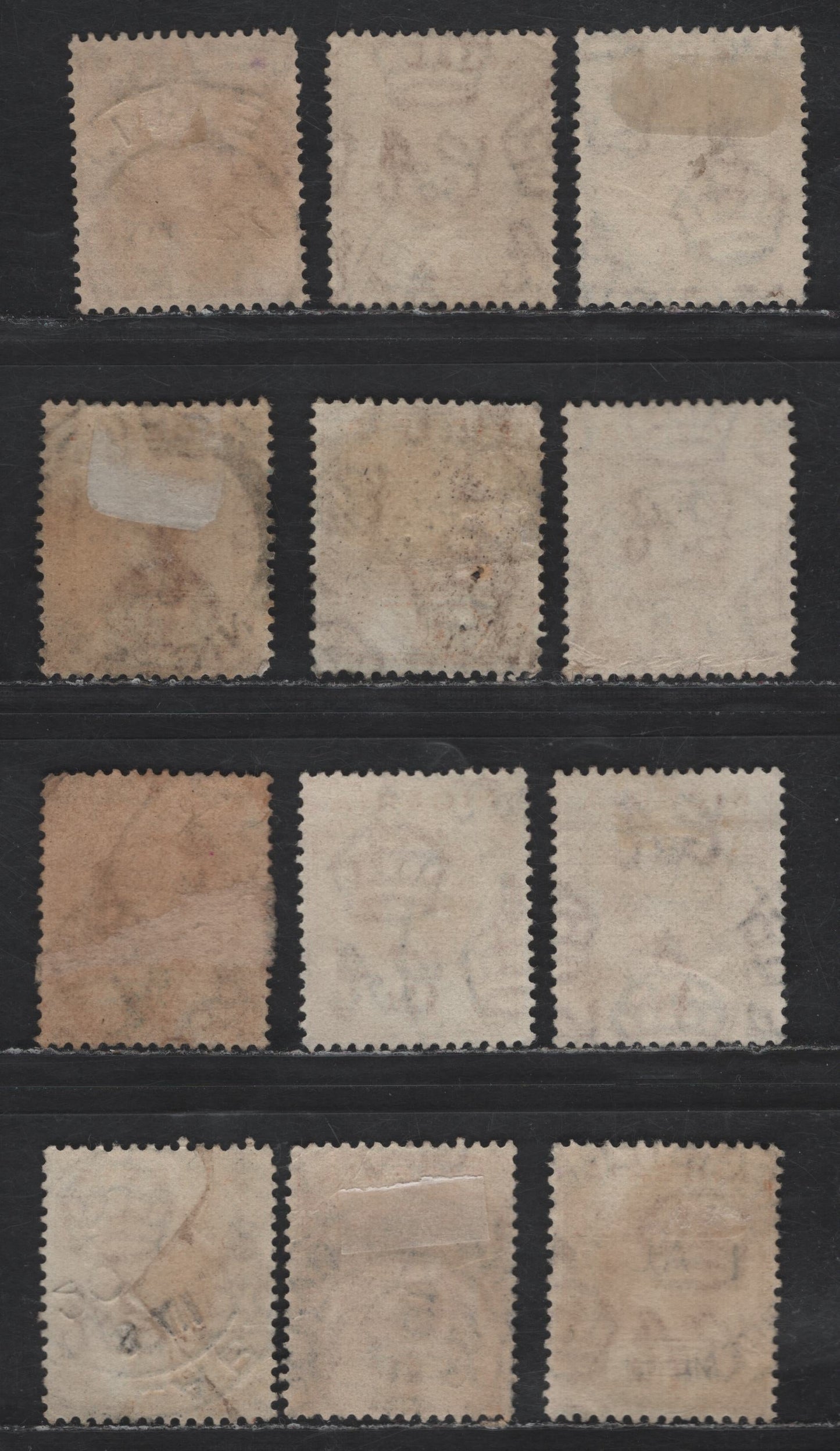 Lot 172 Nigeria SG#17 1.5d Orange King George V, 1921-1932 KGV Imperium Keyplate Issue, Wmk Multiple Script CA, 12 Fine/Very Fine Used Singles, Better Town/Village Cancellations, Unsorted As to Shades