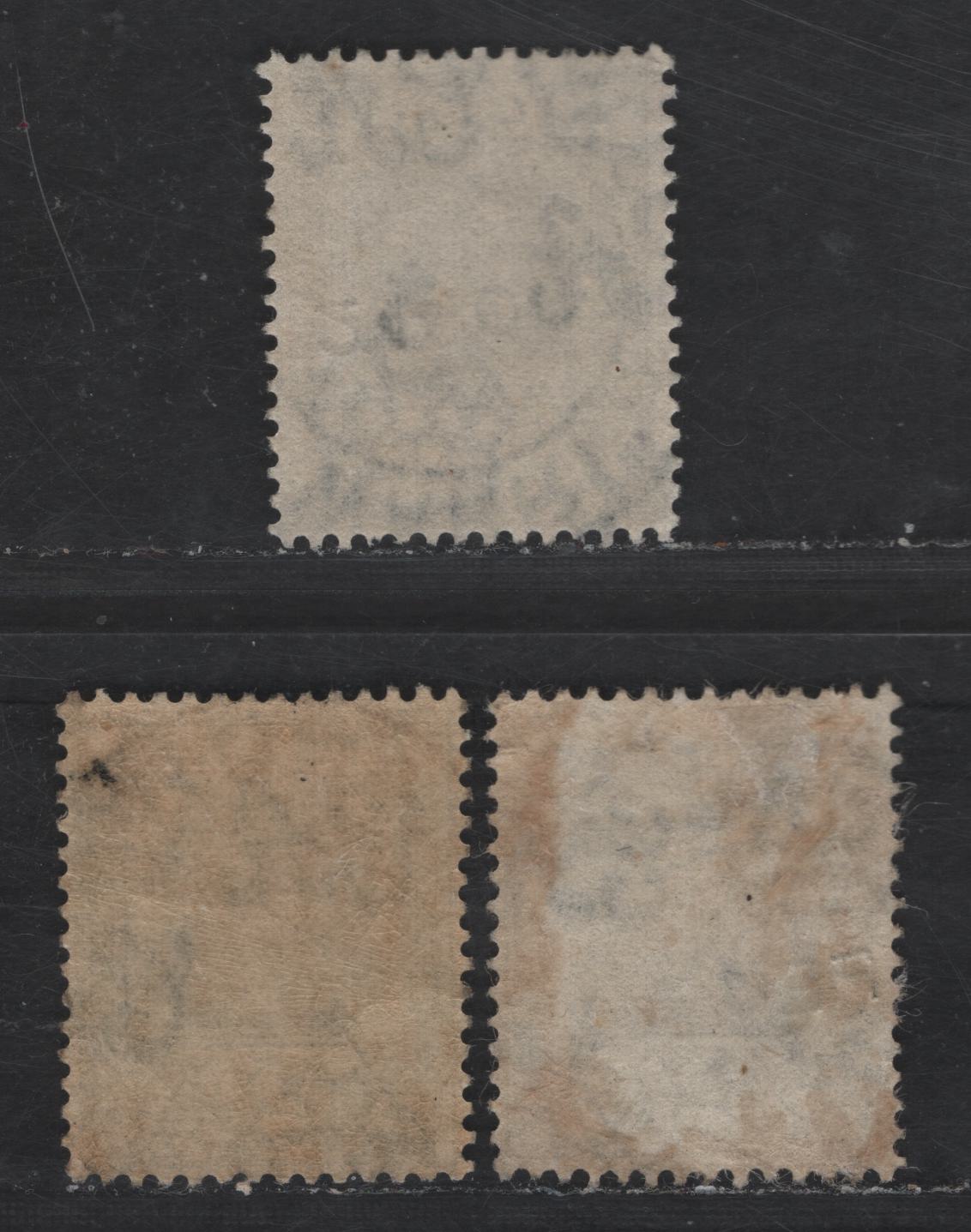 Nigeria SG#18 2d Gray - Deep Greenish Slate King George V, 1921-1932 KGV Imperium Keyplate Issue, Wmk Multiple Script CA, 3 Fine/Very Fine Used Singles, Die 1, Warri & Lagos Cancels Dated Feb 3rd 1922 & May 1924
