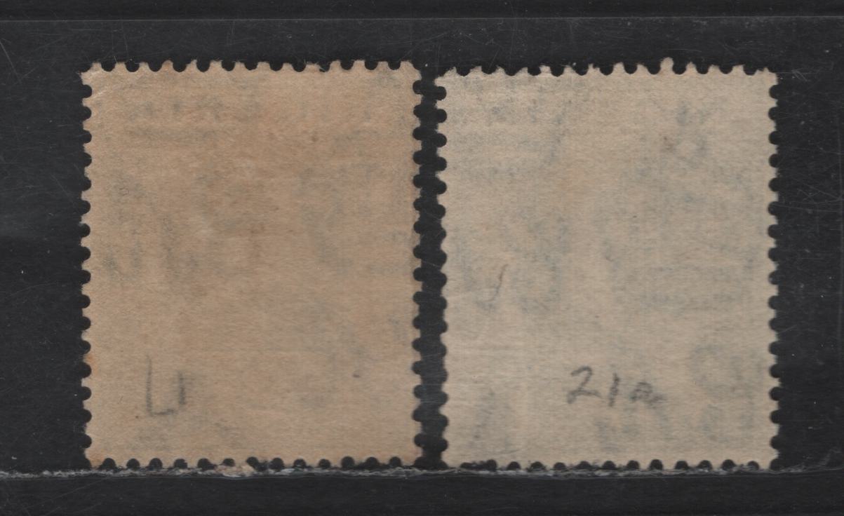 Nigeria SG#18 2d Gray - Slate Gray King George V, 1921-1932 KGV Imperium Keyplate Issue, Wmk Multiple Script CA, 2 Very Fine Used Singles, Die 1