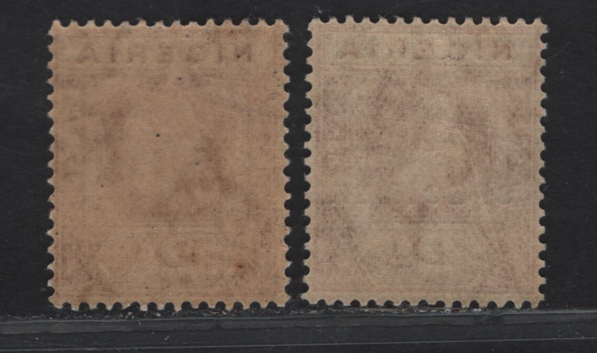 Lot 185 Nigeria SG#19, 19s 2d Chestnut - Deep Chestnut King George V, 1921-1932 KGV Imperium Keyplate Issue, Wmk Multiple Script CA, 2 F/VFNH Singles, The Chestnut With A Specimen Overprint, Approximately 400 Exist