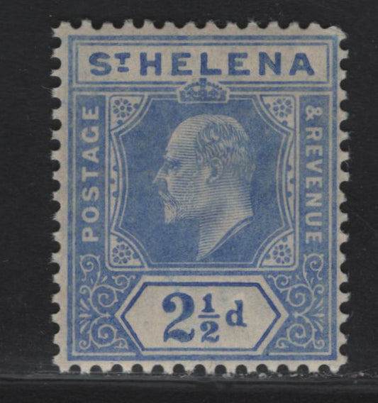 Lot 28 (C) St Helena SG#64 2.5d Blue King Edward VII, 1908 King Edward VII Imperium Keyplate Issue, A VFNH Single, Multiple Crown CA Wmk