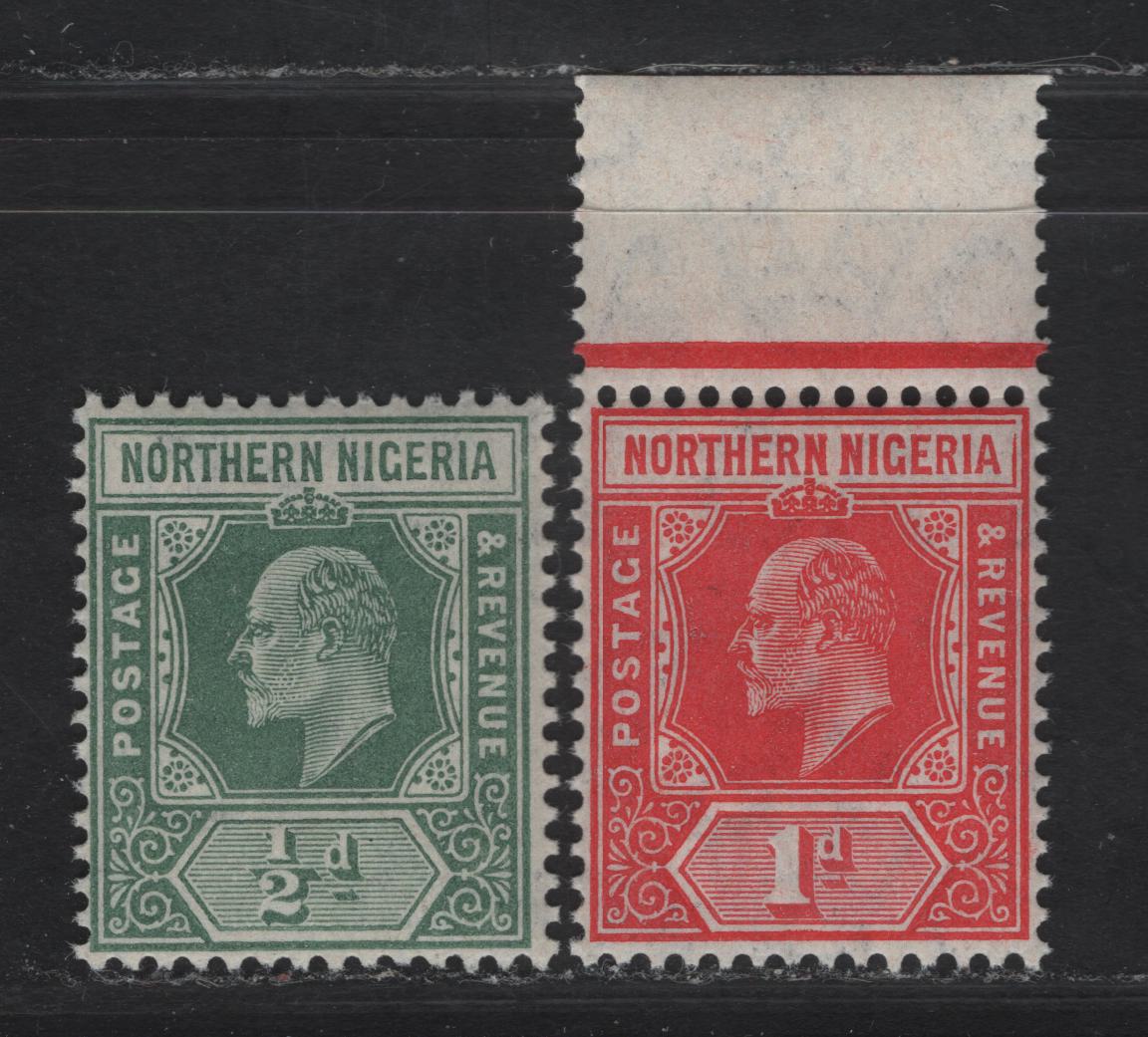 Lot 286 Northern Nigeria SG#28-29 1/2d - 1d Dull Green - Rose Red King Edward VII, 1910-1911 King Edward VII Imperium Keyplate, 2 VFNH Singles