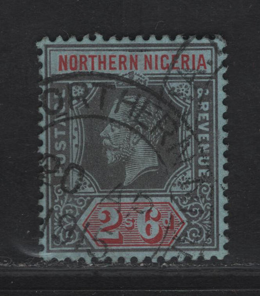 Lot 300 Northern Nigeria SG#49 2/6 Deep Gray & Carmine Red King George V, 1912 KGV Imperium Keyplate Issue, A Very Fine Used Single, Gray Blue Paper