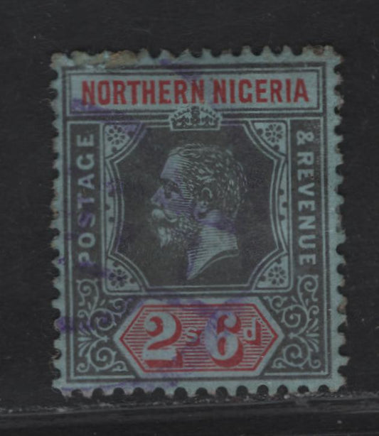 Lot 301 Northern Nigeria SG#49 2/6 Deep Gray & Red King George V, 1912 KGV Imperium Keyplate Issue, A Very Fine Used Single, Gray Blue Paper