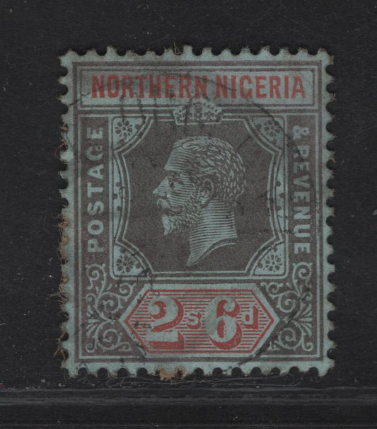 Northern Nigeria SG#49 2/6 Deep Gray & Dull Red King George V, 1912 KGV Imperium Keyplate Issue, A Very Fine Used Single, Gray Blue Paper