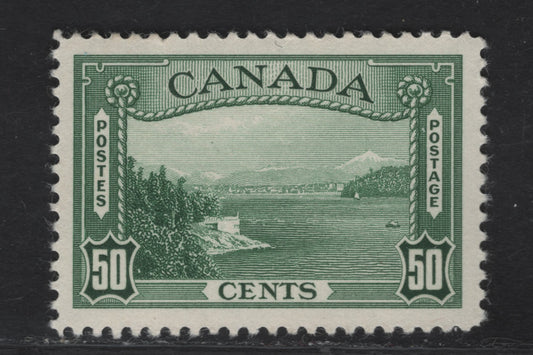 Lot 314 Canada #244 50c Deep Bluish Green Vancouver Harbour, 1938 Pictorial Issue, A VFNH Single On Paper Type CBN-L, Perf 11.9x12