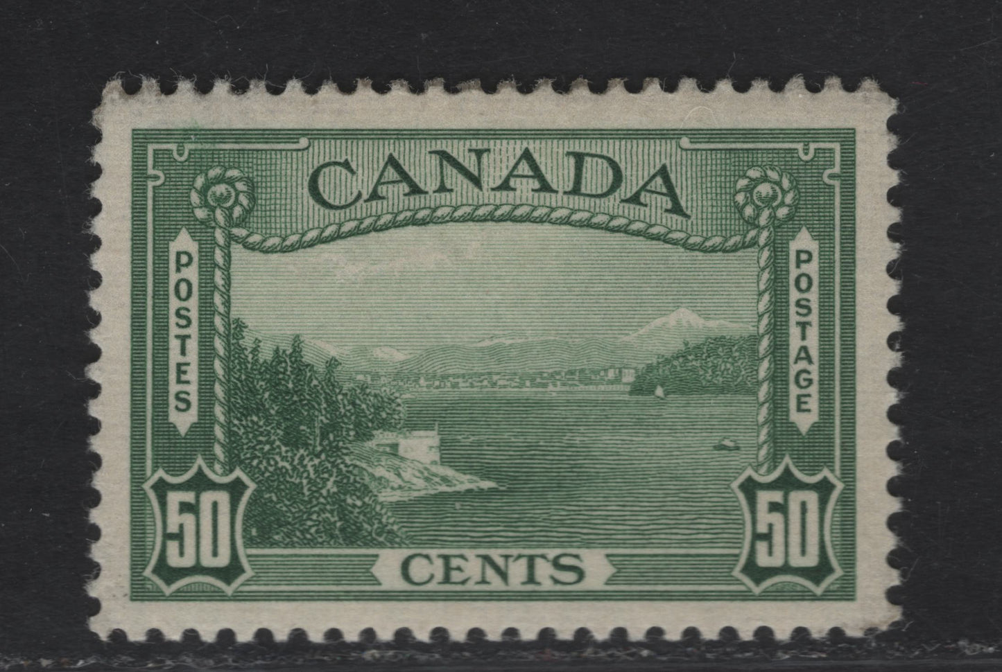 Lot 317 Canada #244 50c Deep Green Vancouver Harbour, 1938 Pictorial Issue, A VFOG Single On Paper & Gum Type CBN-S, Perf 12x11.9