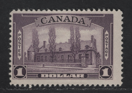 Lot 324 Canada #245 $1 Dull Violet Chateau De Ramezay, 1938 Pictorial Issue, A FOG Single Gum Type CBN-N, With Perf 11.9x12, Printed In Non-Analine Ink