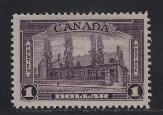 Lot 326 (C) Canada #245 $1 Deep Reddish Violet Chateau De Ramezay, 1938 Pictorial Issue, A FOG Single On Paper/Gum Type CBN-S, Perf 11.9x11.85