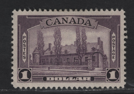 Lot 327 (C) Canada #245 $1 Deep Reddish Violet Chateau De Ramezay, 1938 Pictorial Issue, A VFOG Single On Paper/Gum Type CBN-S, Perf 11.95